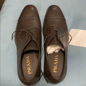 PRADA Men's Spazzolato Leather Lace-up Dress Shoes
